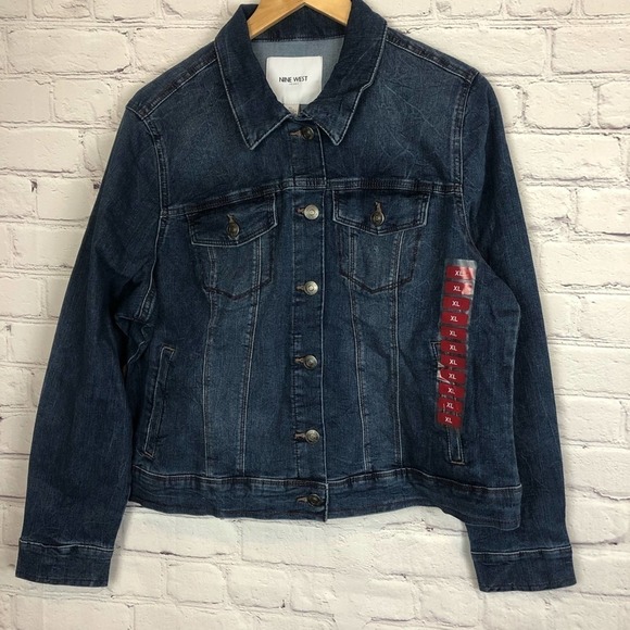 Nine West Jean Jacket Sarah Style Color Groovy Size Extra Large - Picture 2 of 10